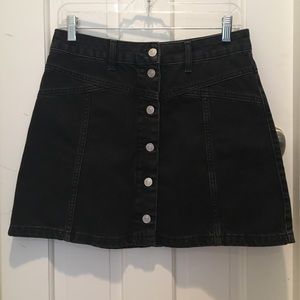 Topshop Moto black denim button up skirt.  Size 6